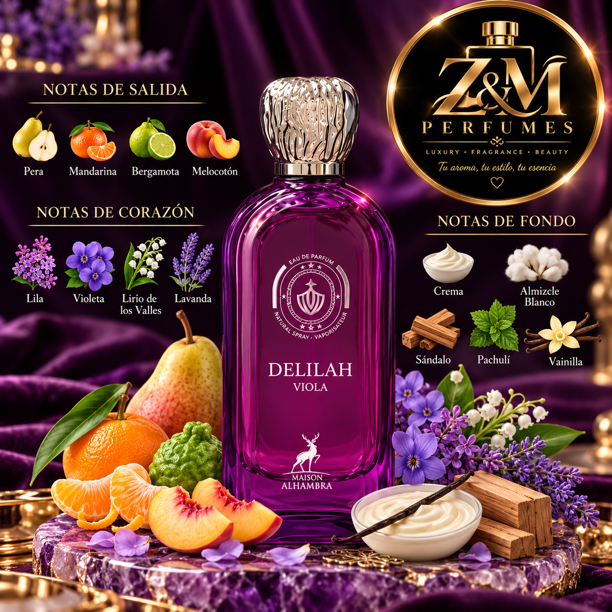 💜 Delilah Viola – Maison Alhambra 💜
✨ Eau de Parfum 3.4 oz / 100 ml