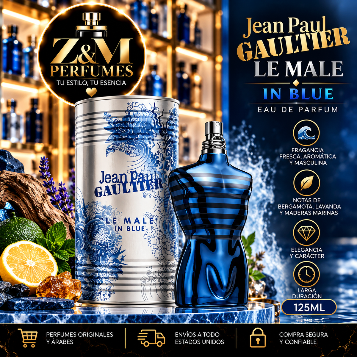 Jean Paul Gaultier Le Male In Blue Eau de Parfum — 125 ml
