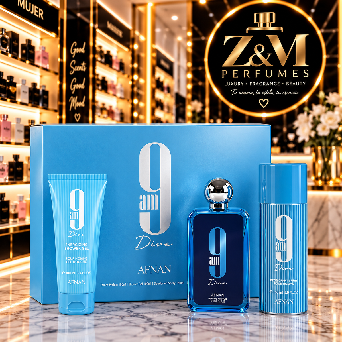 💙 Afnan 9 AM Dive – Set de 3 piezas