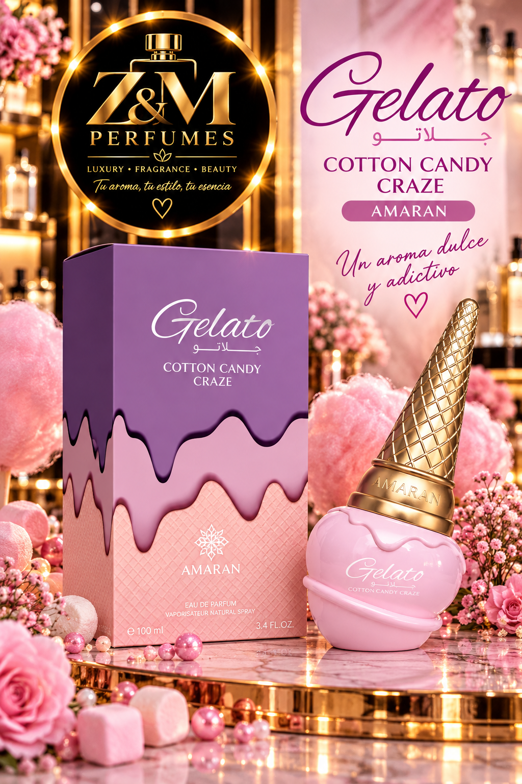 🍭 Amaran Gelato Cotton Candy Craze — 3.4 oz / 100 ml Eau de Parfum