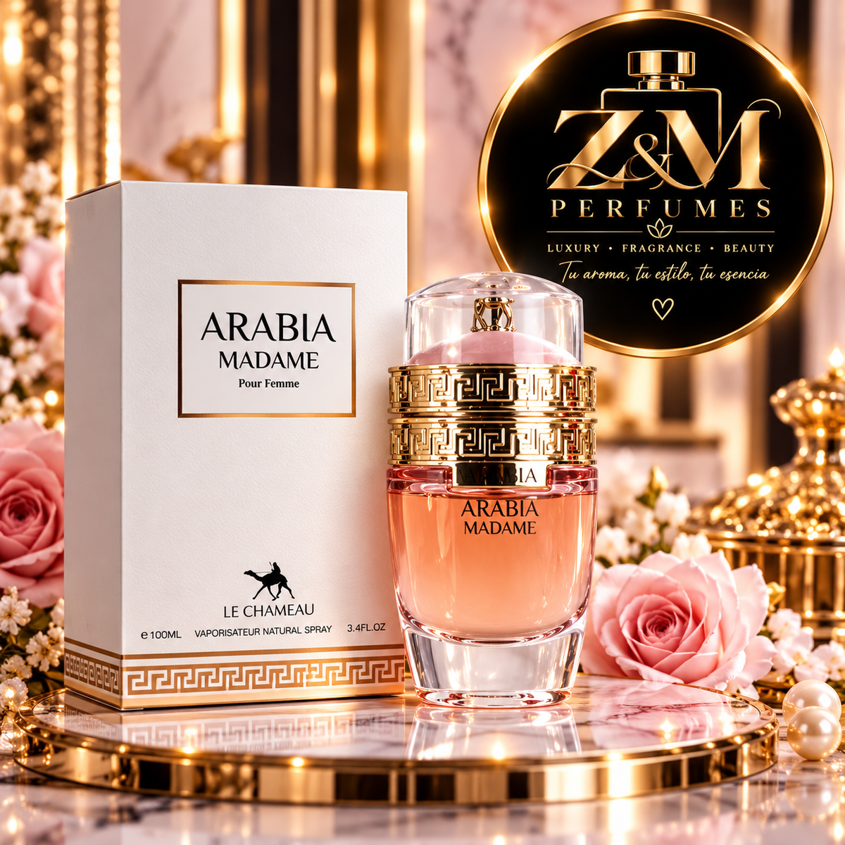 🌸 LE CHAMEAU ARABIA MADAME 🌸
✨ Eau de Parfum • 100 ml / 3.4 oz • Para mujer