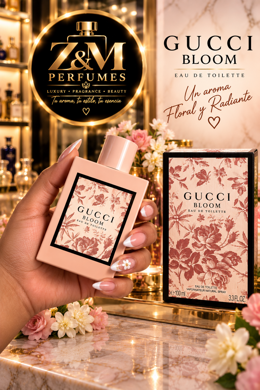 🌸 Gucci Bloom Eau de Toilette — 3.3 oz / 100 ml