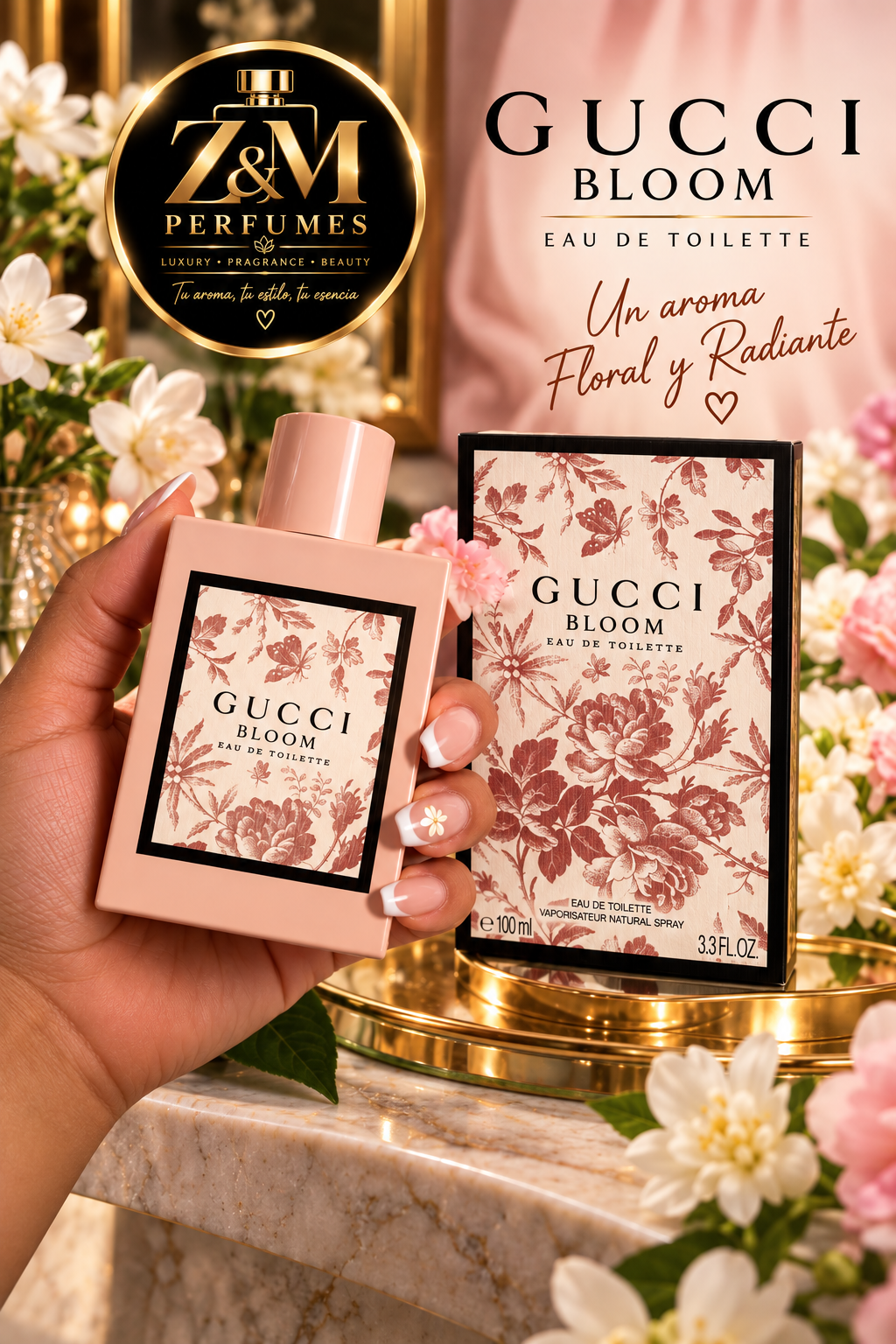 🌸 Gucci Bloom Eau de Toilette — 3.3 oz / 100 ml