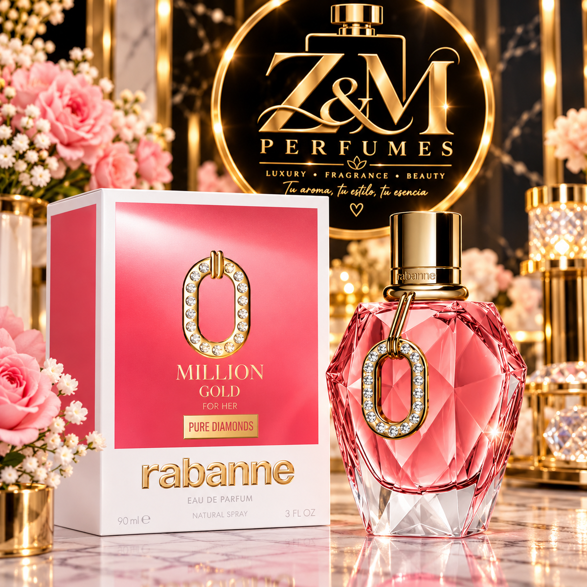 Million Gold Pure Diamonds by Paco Rabanne – 3.0 oz Women EDP Spray