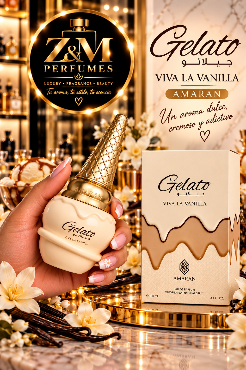 🍦✨ Amaran Gelato Viva La Vanilla
100 ml / 3.4 oz — Eau de Parfum — Unisex
