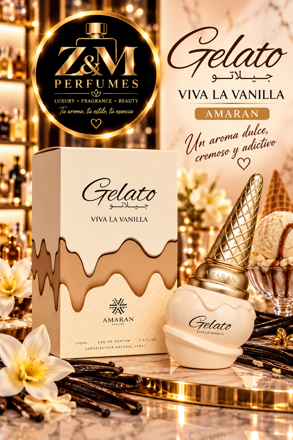 🍦✨ Amaran Gelato Viva La Vanilla
100 ml / 3.4 oz — Eau de Parfum — Unisex